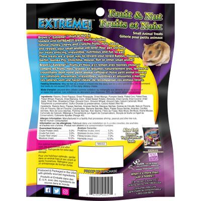 Show full view: Brown's Extreme! Fruit & Nut Small Pet Treat, 6-oz bag slide 2 of 4