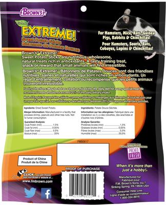 Show full view: Brown's Extreme! Sweet Potato Small Pet Treat, 3.5-oz bag slide 2 of 3