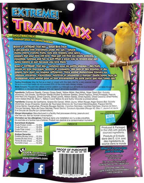 Brown's Extreme! Trail Mix Small Bird Treat, 4-oz bag