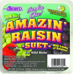 Brown's Garden Chic! Amazin' Raisin Suet Wild Bird Food, 11.75-oz tray, case of 8