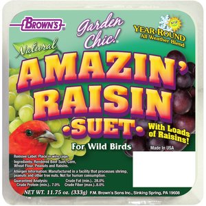 Brown's Garden Chic! Amazin' Raisin Suet Wild Bird Food, 11.75-oz tray
