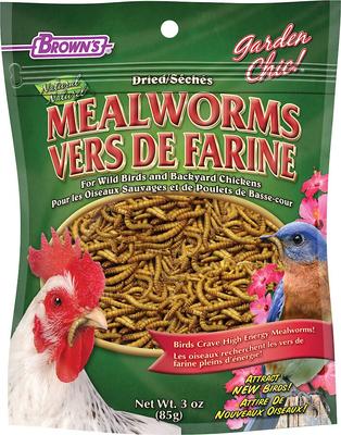 Show full view: Brown's Garden Chic! Dried Mealworms for Wild Birds, 3-oz bag, case of 6 slide 1 of 1
