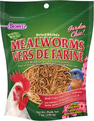 Show full view: Brown's Garden Chic! Dried Mealworms for Wild Birds, 7-oz bag slide 1 of 7