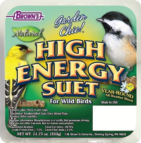 Show full view: Brown's Garden Chic! High Energy Suet Wild Bird Food, 11.75-oz tray slide 1 of 6