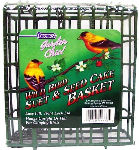 Brown's Garden Chic! Suet & Seed Cake Basket Wild Bird Feeder