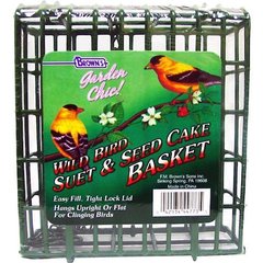 Brown's Garden Chic! Suet & Seed Cake Basket Wild Bird Feeder