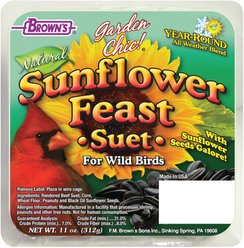 Brown's Garden Chic! Sunflower Feast Suet Cake Wild Bird Food, 11-oz tray