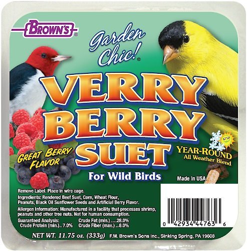 Brown's Garden Chic! Verry Berry Suet Wild Bird Food