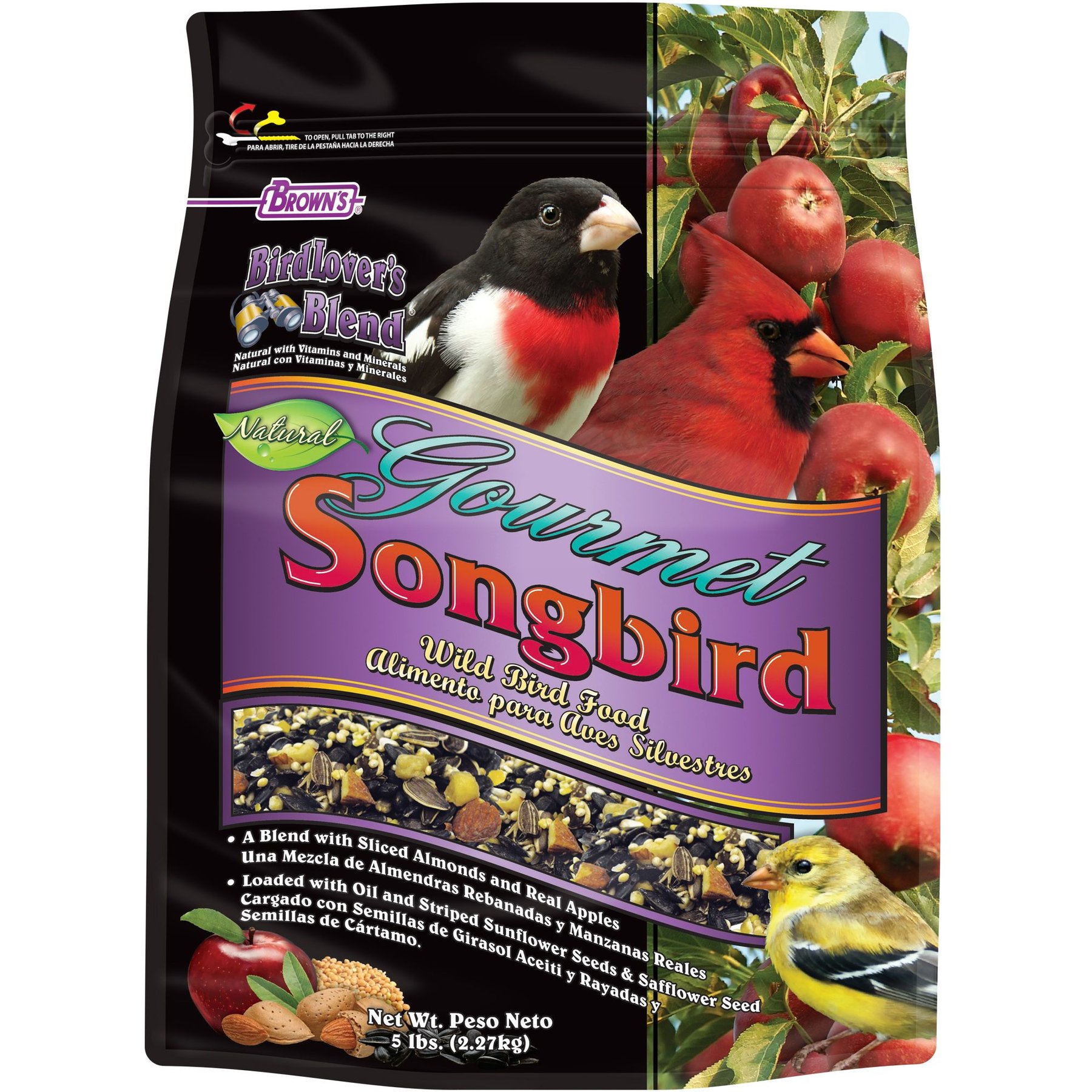 Brown's Gourmet Songbird with Almonds & Apples Wild Bird Food, 5-lb bag