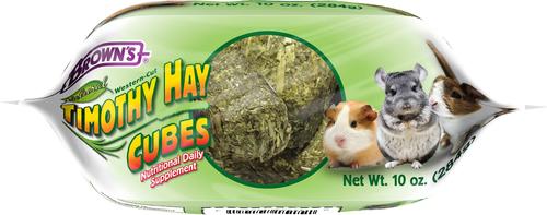 Show full view: Brown's Natural Timothy Hay Cubes Chinchilla, Guinea Pig & Rabbit Food, 10-oz slide 3 of 7