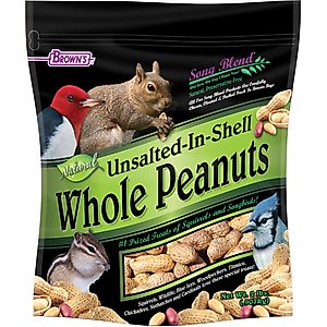 Brown's Song Blend Unsalted-In-Shell Whole Peanuts Wild Bird Food, 2-lb bag