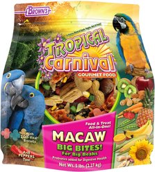 Brown's Tropical Carnival Big Bites with ZOO-Vital Biscuits Macaw Food, 5-lb bag