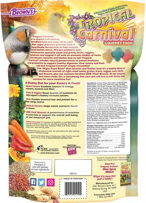Show full view: Brown's Tropical Carnival Canary & Finch Food, 1.5-lb bag slide 2 of 6