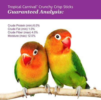 Show full view: Brown's Tropical Carnival Crunchy Crisp Sticks Bird Treats, 0.89-oz bag slide 6 of 10