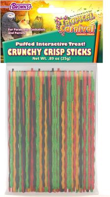 Show full view: Brown's Tropical Carnival Crunchy Crisp Sticks Bird Treats, 0.89-oz bag slide 3 of 10