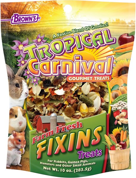 Show full view: Brown's Tropical Carnival Farm Fresh Fixins Small Animal Treats, 10-oz bag slide 1 of 6