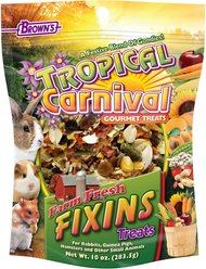 Brown's Tropical Carnival Farm Fresh Fixins Small Animal Treats, 10-oz bag