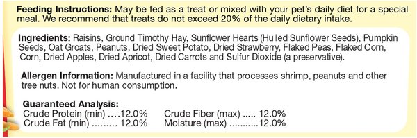 Show full view: Brown's Tropical Carnival Farm Fresh Fixins Small Animal Treats, 10-oz bag slide 4 of 6