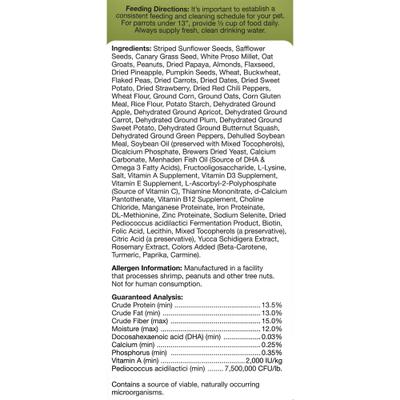 Show full view: Brown's Tropical Carnival Fortified Daily Diet Natural Small Hookbill Food, 3.5-lb bag slide 6 of 8