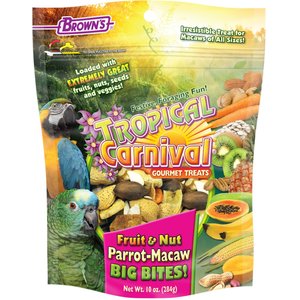 Brown's Tropical Carnival Fruit & Nut Macaw Big Bites! Bird Treats, 10-oz bag