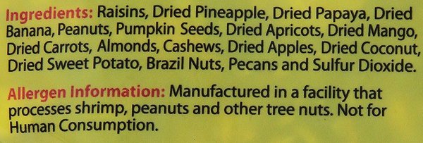 Show full view: Brown's Tropical Carnival Fruit & Nut Parrot Bird Treats, 12-oz bag slide 4 of 6