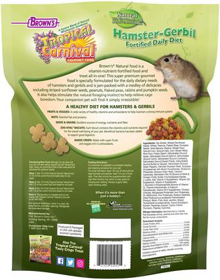 Show full view: Brown's Tropical Carnival Gourmet Gerbil & Hamster Food, 2-lb bag slide 2 of 9