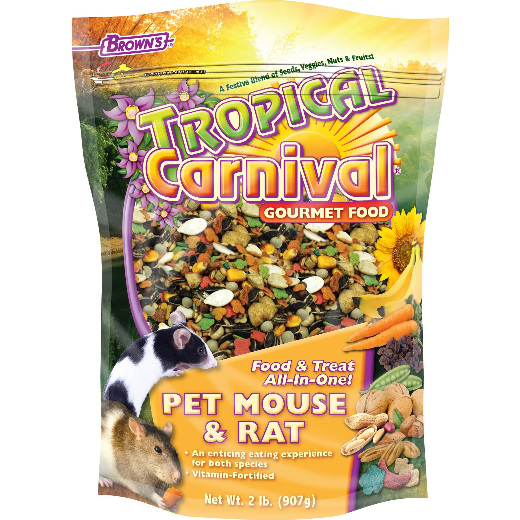 Brown's Tropical Carnival Gourmet Mouse & Rat Food, 2-lb bag