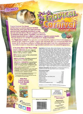 Show full view: Brown's Tropical Carnival Gourmet Mouse & Rat Food, 2-lb bag slide 2 of 7