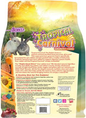 Show full view: Brown's Tropical Carnival Gourmet Rabbit Food, 10-lb bag slide 2 of 10