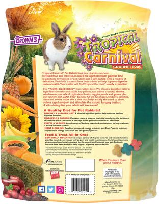 Show full view: Brown's Tropical Carnival Gourmet Rabbit Food, 5-lb bag slide 2 of 10