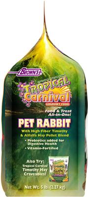 Show full view: Brown's Tropical Carnival Gourmet Rabbit Food, 5-lb bag slide 3 of 10
