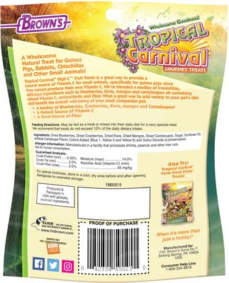 Show full view: Brown's Tropical Carnival High-C Small Animal Treats, 2.25-oz bag slide 2 of 6