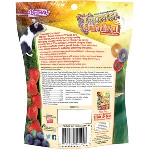 Brown's Tropical Carnival Hoops Strawberry Flavor Small Animal Treats, 3-oz bag