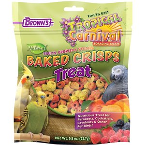 Brown's Tropical Carnival Natural Baked Crisps Bird Treats, 0.8-oz bag
