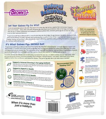 Show full view: Brown's Tropical Carnival Natural Behaviors Grain-Free Daily Diet Guinea Pig Food, 4-lb bag slide 2 of 7