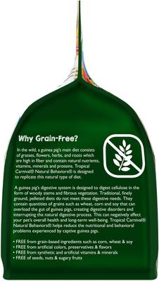Show full view: Brown's Tropical Carnival Natural Behaviors Grain-Free Daily Diet Guinea Pig Food, 4-lb bag slide 3 of 7