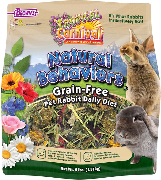 Brown's Tropical Carnival Natural Behaviors Grain-Free Daily Diet Rabbit Food, 4-lb bag
