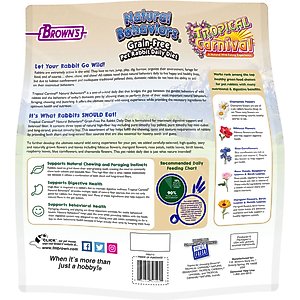 Brown's Tropical Carnival Natural Behaviors Grain-Free Daily Diet Rabbit Food, 4-lb bag