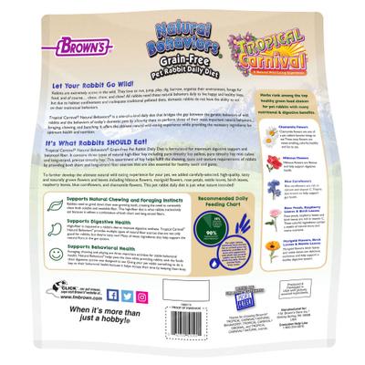 Show full view: Brown's Tropical Carnival Natural Behaviors Grain-Free Daily Diet Rabbit Food, 4-lb bag slide 2 of 8