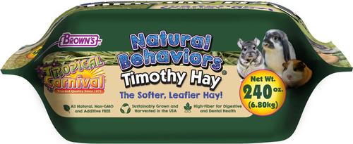 Show full view: Brown's Tropical Carnival Natural Behaviors Timothy Hay Small Animal Food, 240-oz bag slide 3 of 4