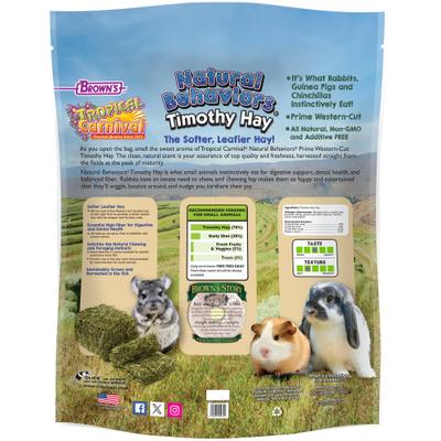 Show full view: Brown's Tropical Carnival Natural Behaviors Timothy Hay Small Animal Food, 240-oz bag slide 2 of 4