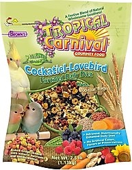 Brown's Tropical Carnival Natural Fortified Daily Diet Cockatiel & Lovebird Food, 2.5-lb bag