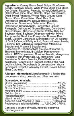 Show full view: Brown's Tropical Carnival Natural Fortified Daily Diet Cockatiel & Lovebird Food, 2.5-lb bag slide 3 of 5