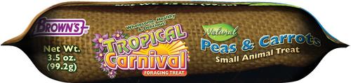 Show full view: Brown's Tropical Carnival Natural Peas & Carrots Small Pet Treats, 3.5-oz bag slide 3 of 4