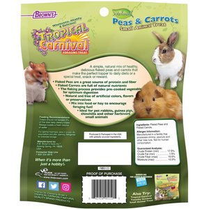 Brown's Tropical Carnival Natural Peas & Carrots Small Pet Treats, 3.5-oz bag