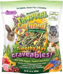 Brown's Tropical Carnival Natural Timothy Hay Craveables! Small Animal Food, 24-oz bag