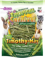 Brown's Tropical Carnival Natural Timothy Hay Small Animal Food, 48-oz bag