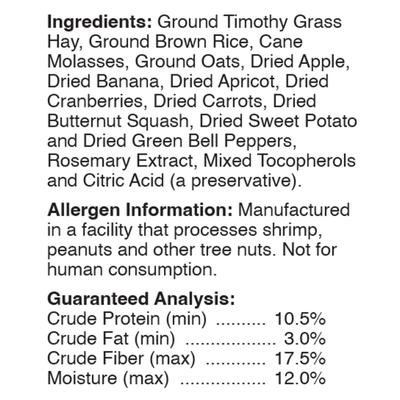 Show full view: Brown's Tropical Carnival Natural Timothy Snickets Rabbit, Guinea Pig, Chinchilla Treats, 3-oz bag slide 4 of 4