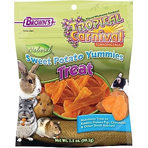 Brown's Tropical Carnival Sweet Potato Yummies Small Animal Treats, 3.5-oz bag