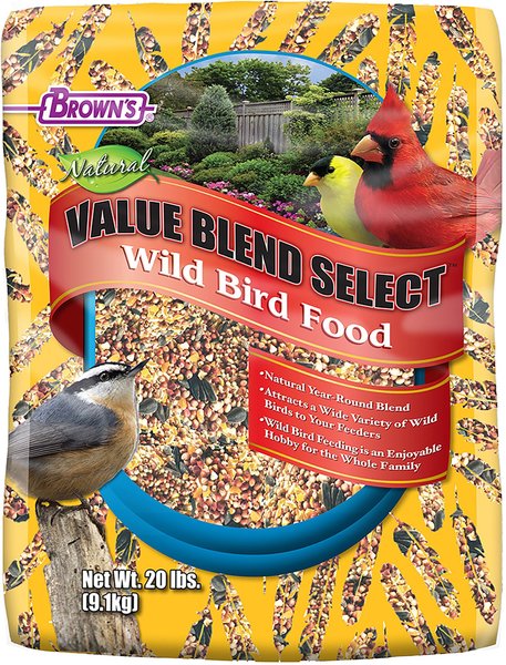 Show full view: Brown's Value Blend Select Wild Bird Food, 20-lb bag slide 1 of 7